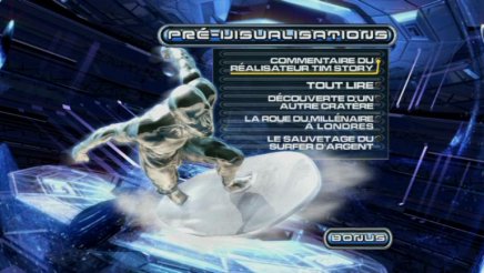 Les 4 Fantastiques et le Surfer d'argent en DVD : tous les menus