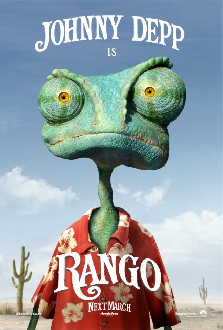 Première affiche de Rango avec Johnny Depp