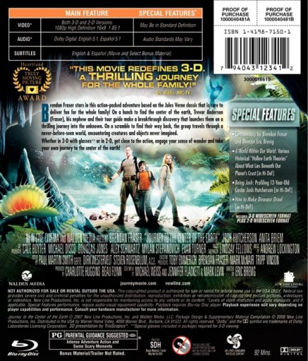 Voyage au centre de la terre en Blu-Ray et DVD : La 3D à la maison